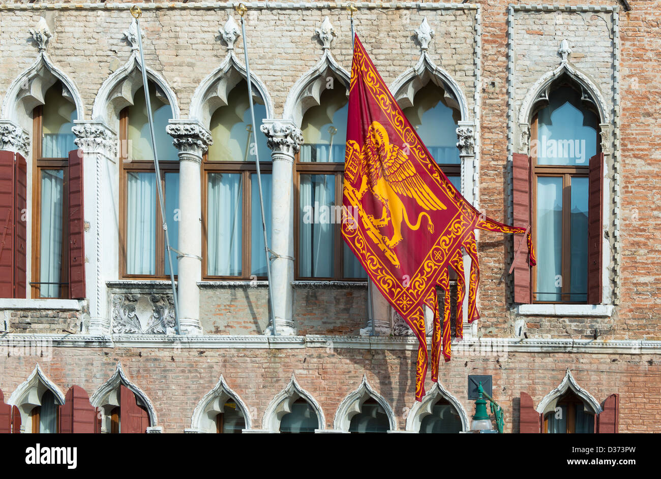 Venetian flag in a palace Stock Photo