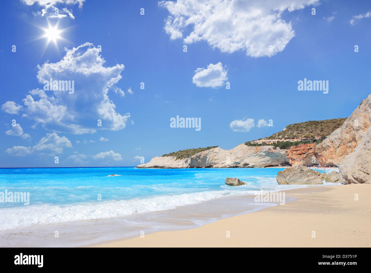 Porto Katsiki beach on a summer day, Lefkada island, Greece Stock Photo
