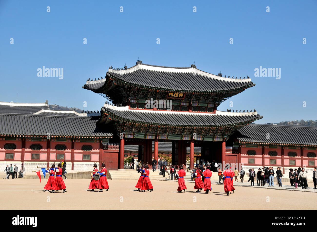 parade Gyeongbokgung palace Seoul South Korea Asia Stock Photo