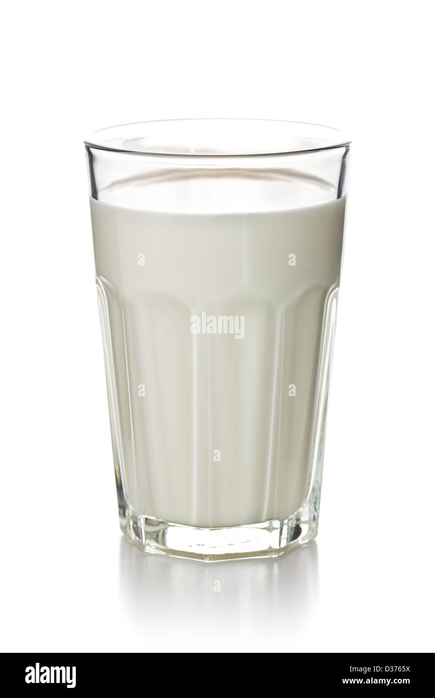 glass of milk on white background Stock Photo