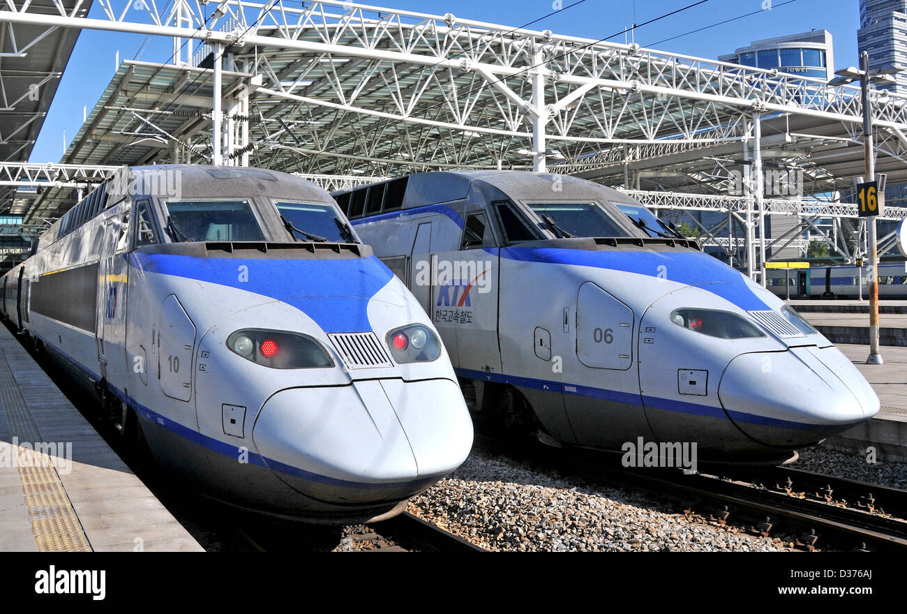 KTX train in railway station Seoul South Korea Asia Stock Photo