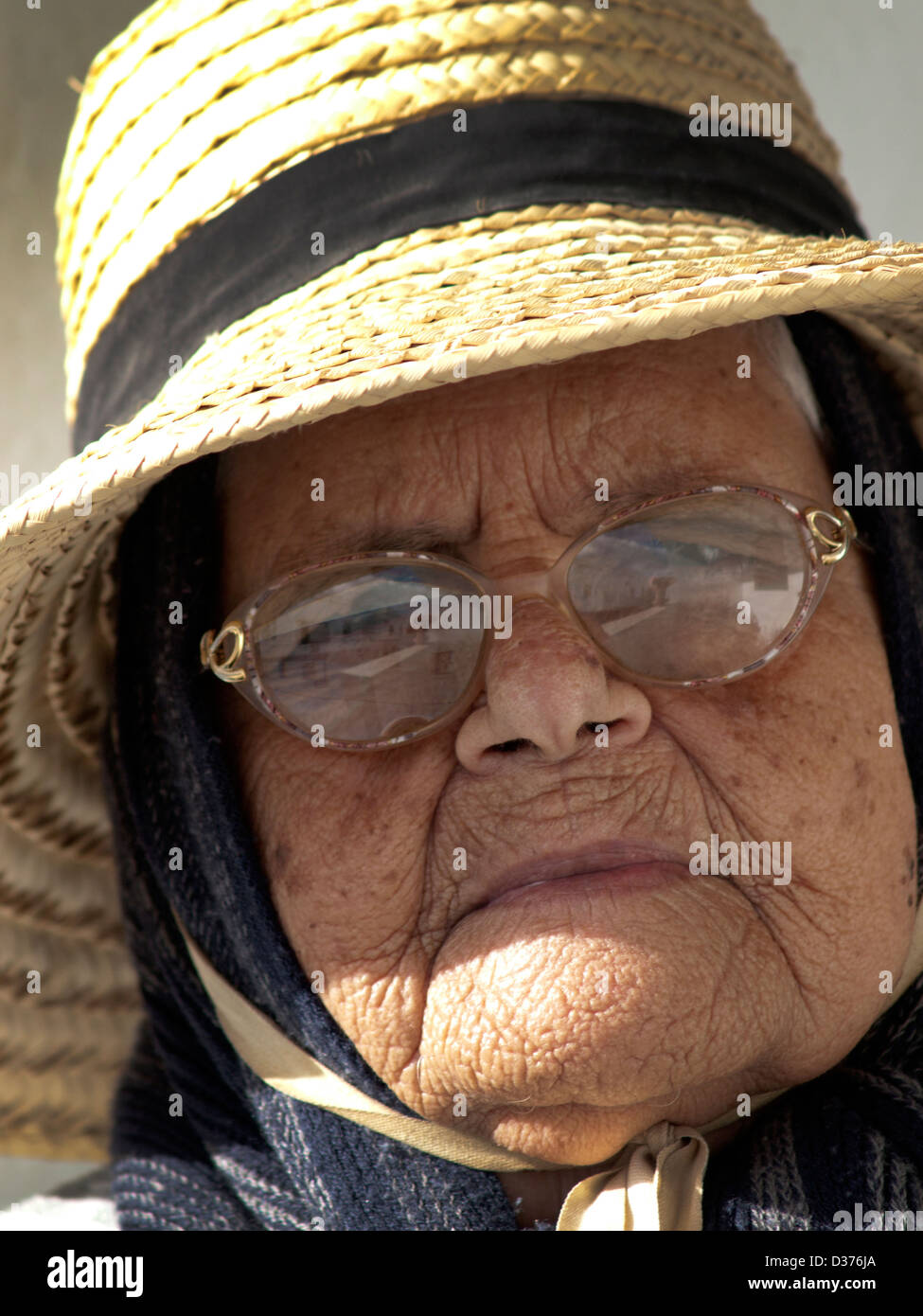 An old lady in Lanzarote. Stock Photo
