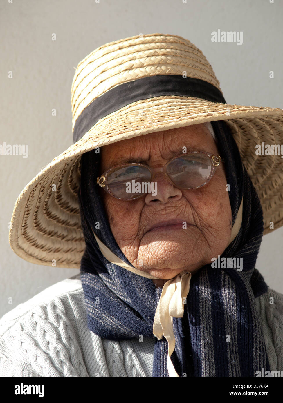 An old lady in Lanzarote. Stock Photo