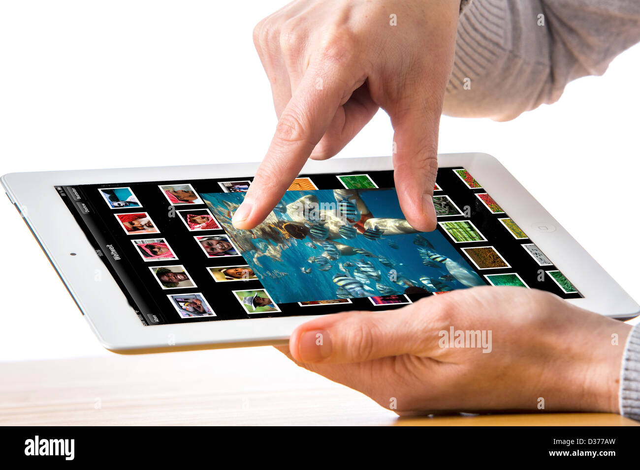 Person Using Tablet Computer Software library image hi-res stock photography and images - Alamy