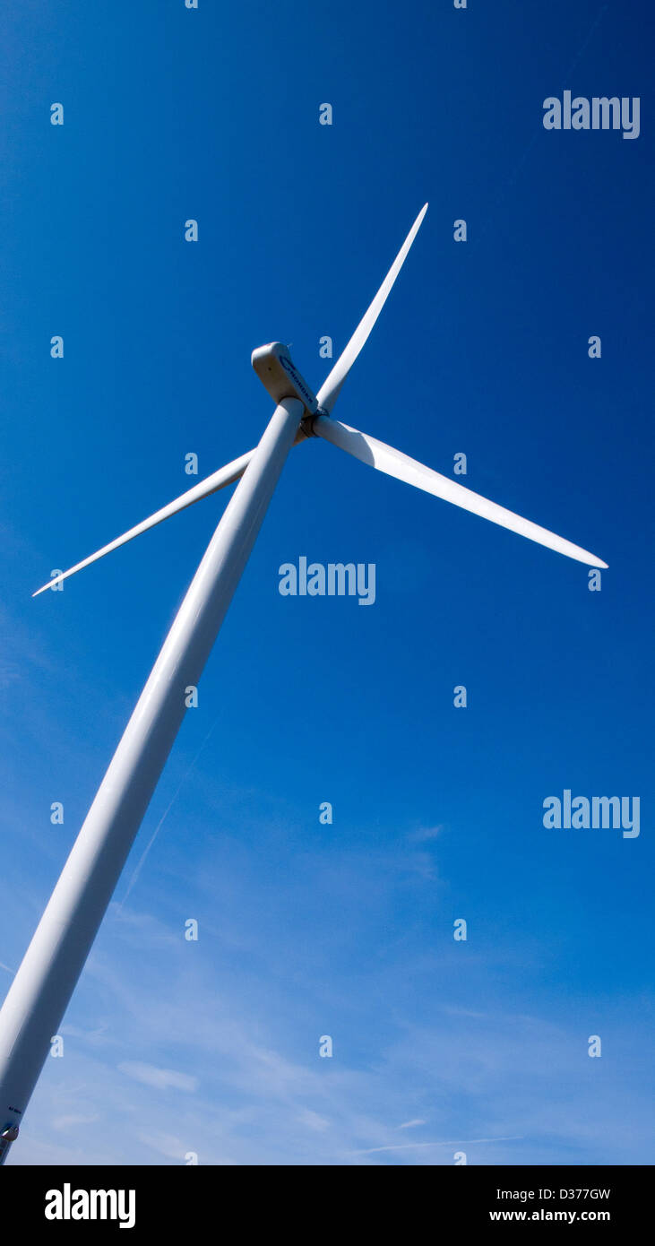 wind turbine against blue sky Stock Photo - Alamy