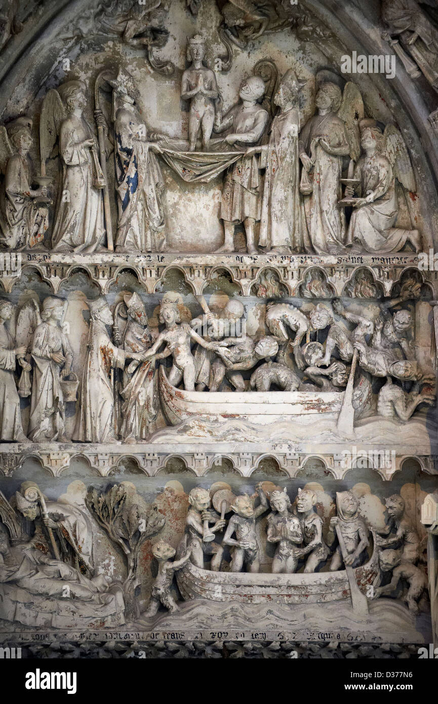 Medieval sculptures on the Tomb monument of Dagobert (603639