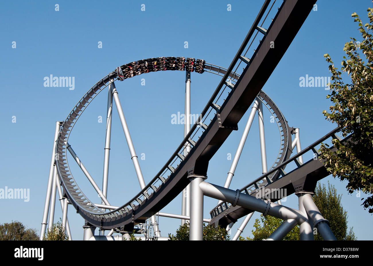 Rollercoaster in Europapark in Rust. South Germany Stock Photo