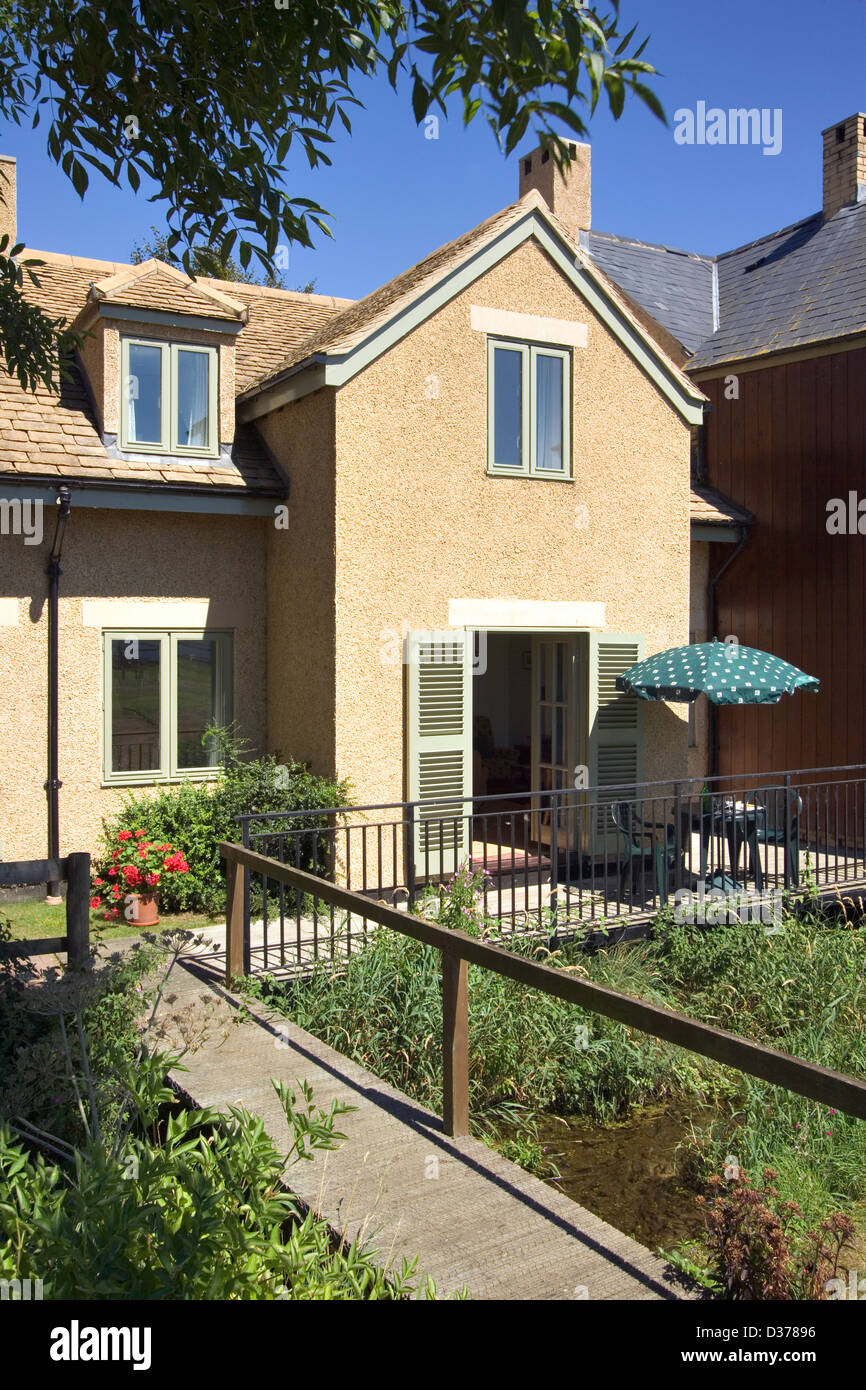 A holiday home on Lower Mill Estate development on The cotswold Water Park near Cirencester, UK, Gloucestershire, England, UK Stock Photo