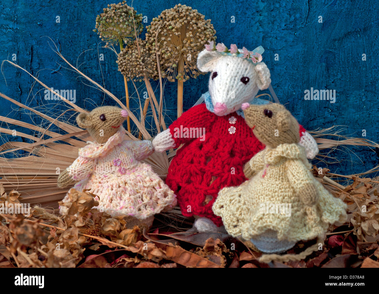 toy mice playing in the garden Stock Photo Alamy