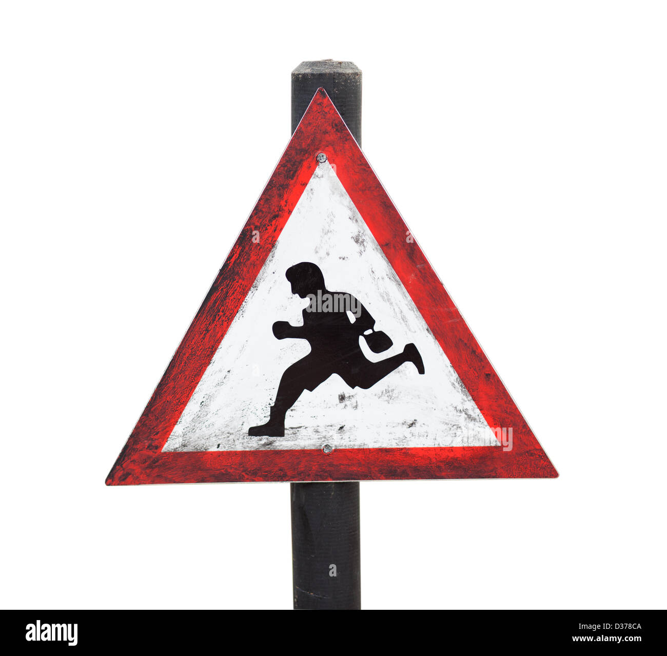 a road sign isolated on white Stock Photo - Alamy