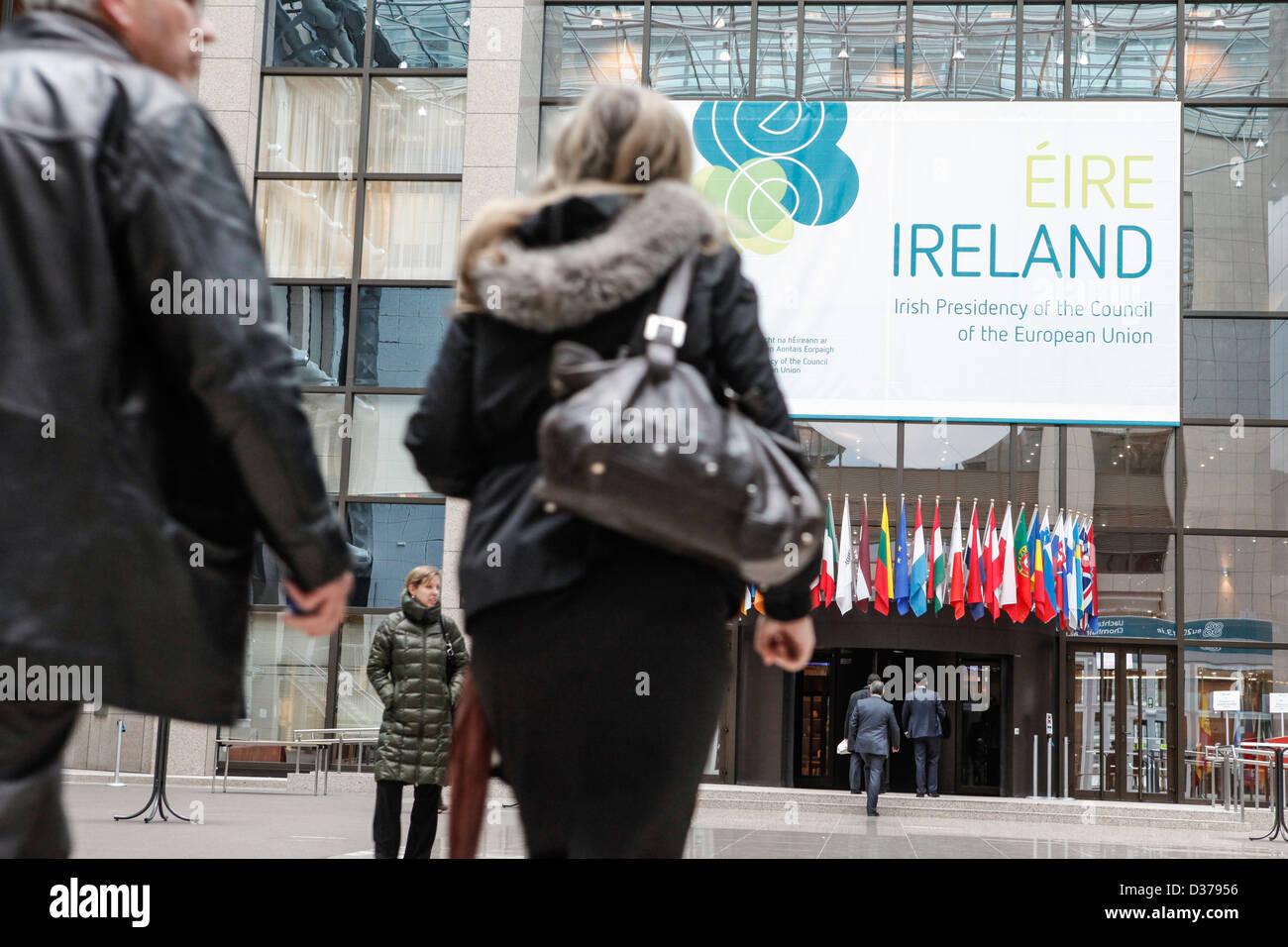 European Council headquarters during the Irish presidency Stock Photo