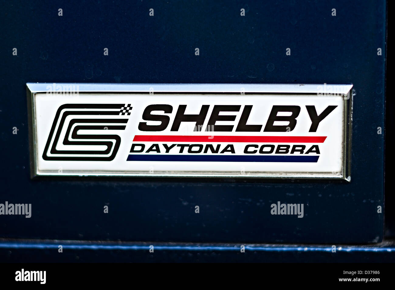 Blue Shelby Daytona Cobra Coupe car logo, Winchester, UK, 16 08 2010 Stock Photo