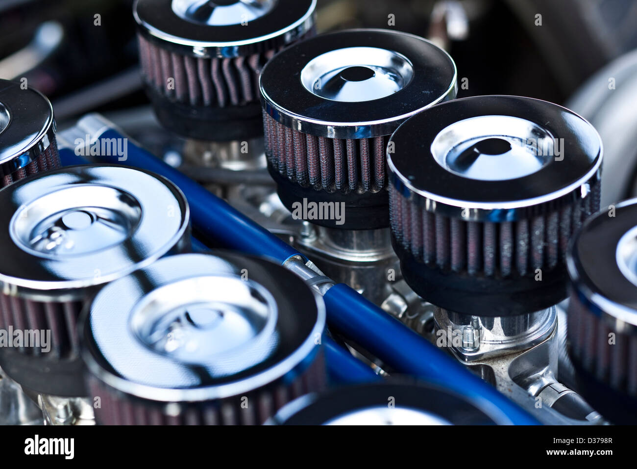 Engine detail in the Shelby Daytona Cobra Coupe racing car, Winchester