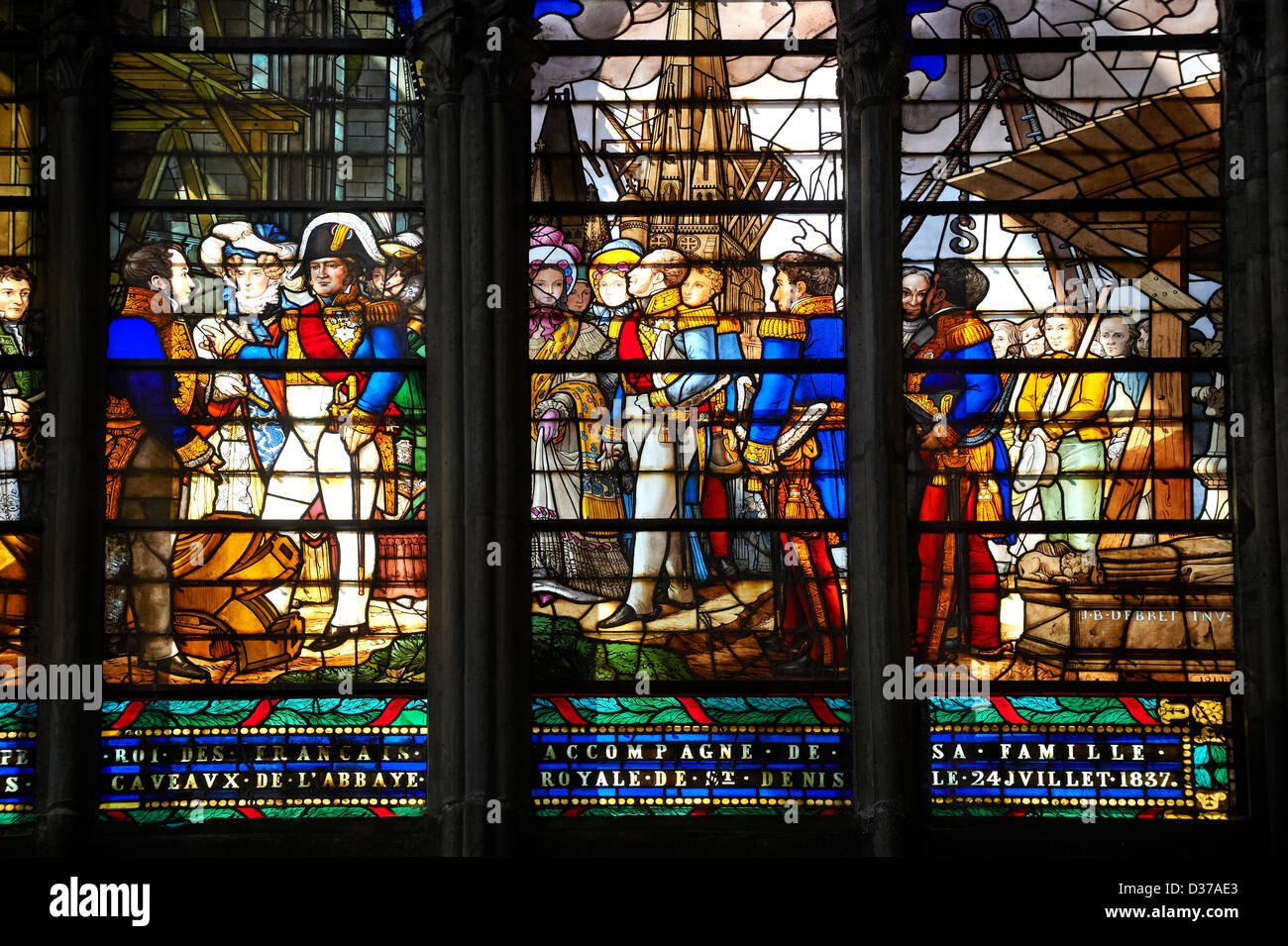 stained glass from the Gothic Cathedral Basilica of Saint Denis ( Basilique SaintDenis ) Paris