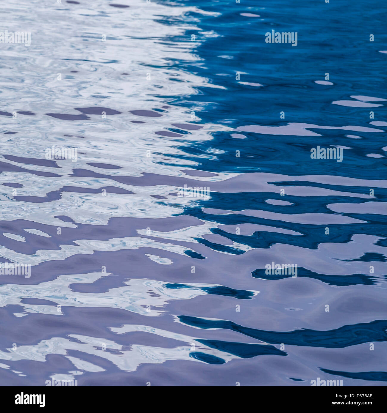 Ocean surface with ripples and patterns, Greenland Stock Photo