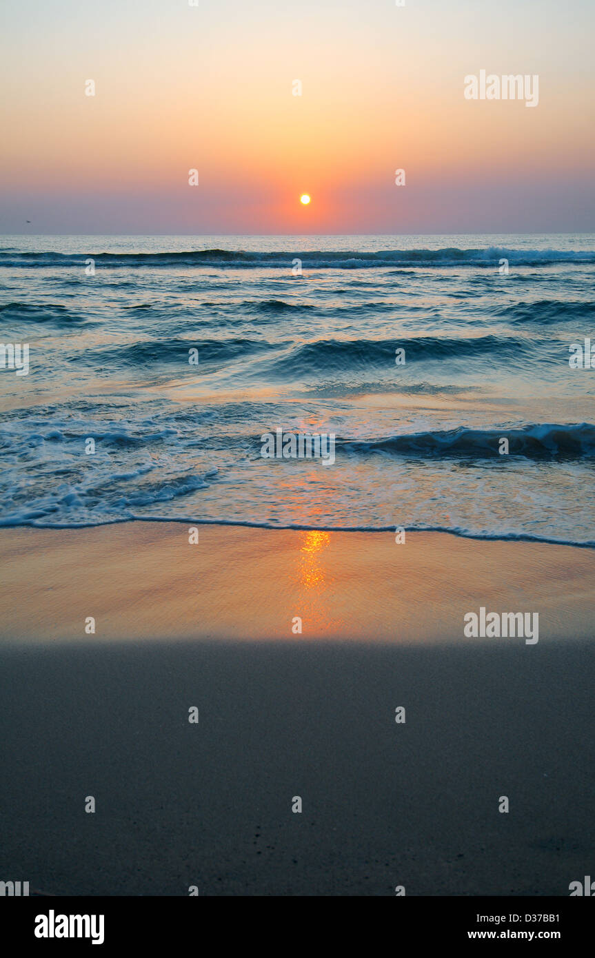 Sunset, Black sea, Cape Tarhankut, Tarhan Qut, Crimea, Ukraine, Eastern Europe Stock Photo