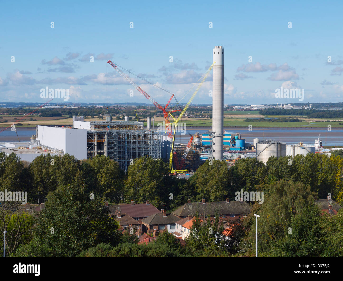 Constructing a power plant at a chemical works Stock Photo