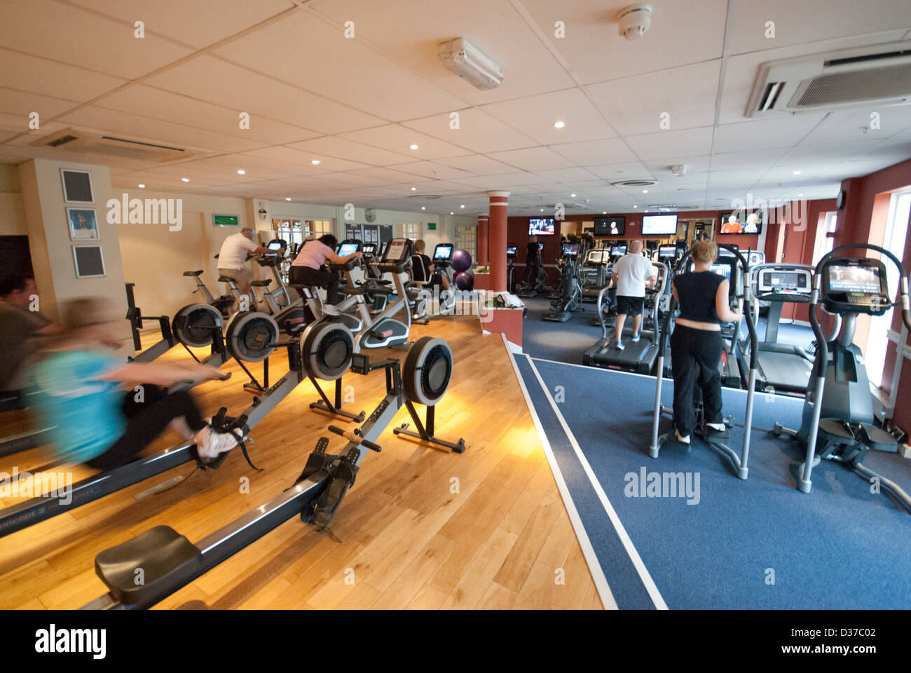 Hotel gym with customers using the equipment Stock Photo Alamy