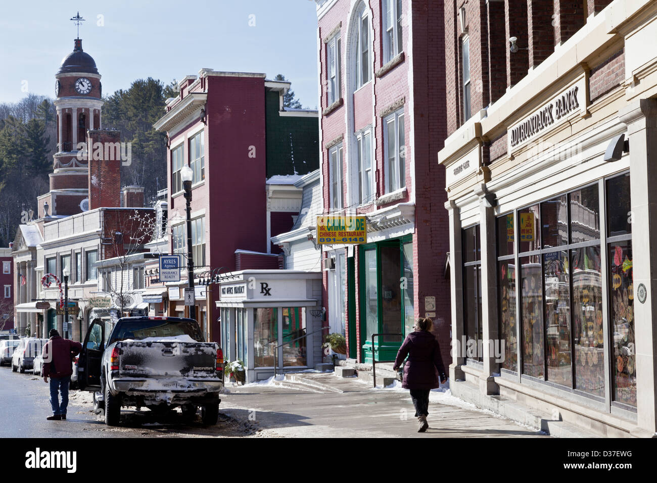 Main Street, Saranac Lake, New York, in the Adirondackl Stock Photo Alamy