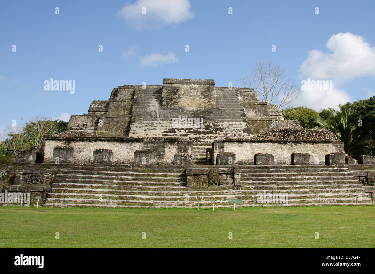 Belize, Altun Ha. Altun Ha, ruins of ancient Mayan ceremonial site from the Classic Period (1100 BC to AD 900). Stock Photo