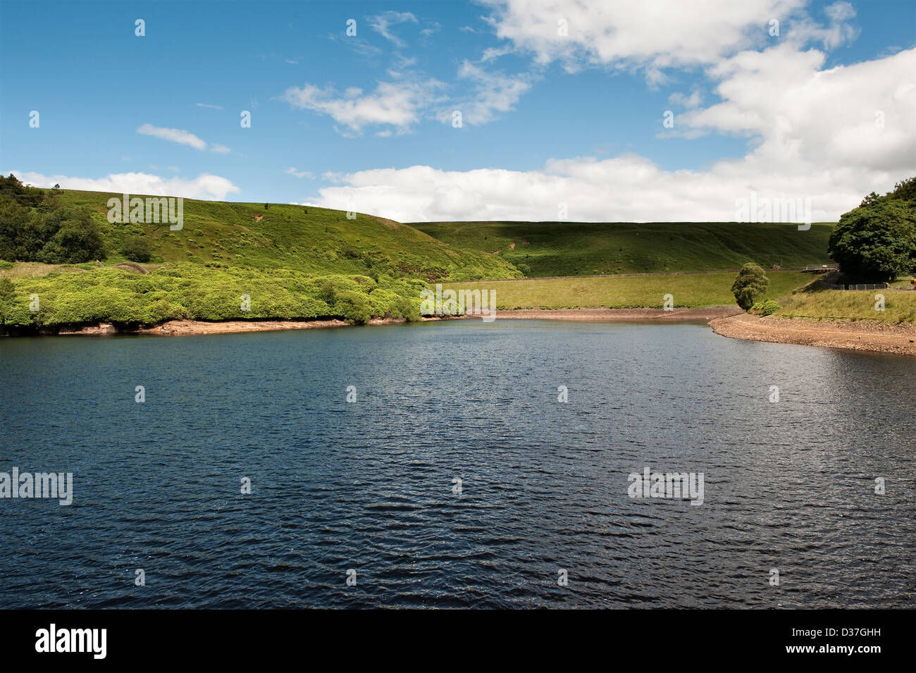 A view of the reservoir at Lower Dean Head, Calderdale, West Yorkshire, UK Stock Photo