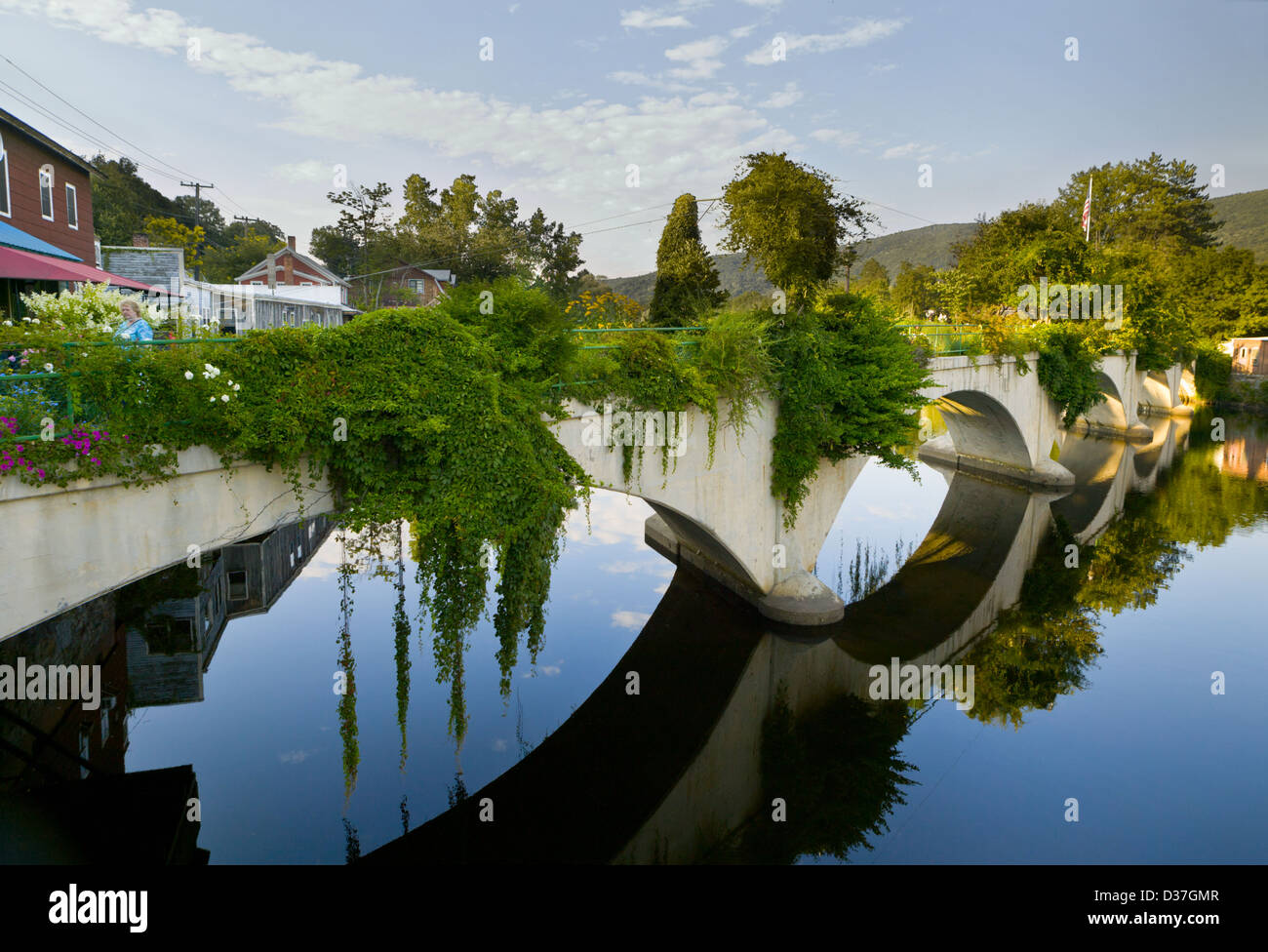 Bridge of Flowers Shelburne Falls over Deerfield River Massachusetts in