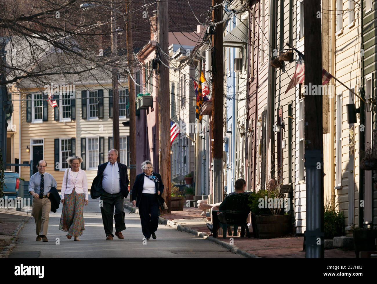 Colonial homes Fleet Street Annapolis Maryland Stock Photo Alamy