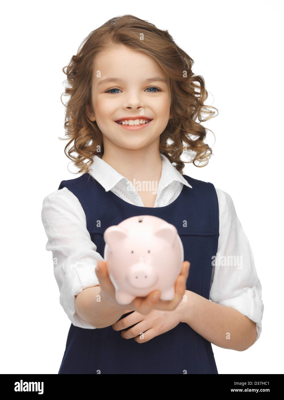 girl with piggy bank Stock Photo - Alamy