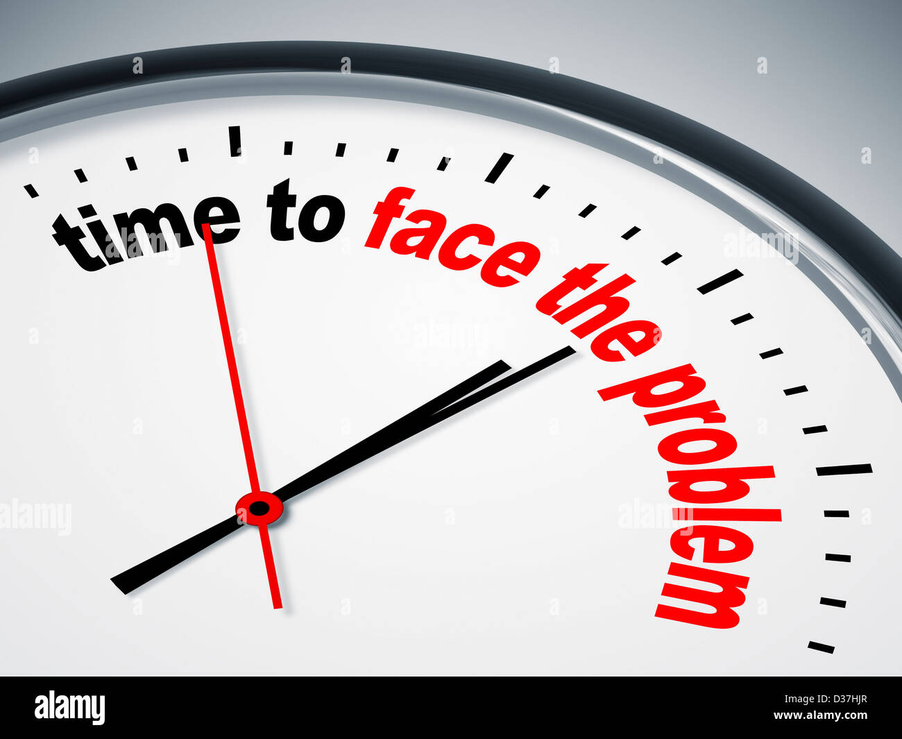 An image of a nice clock with time to face the problem Stock Photo - Alamy