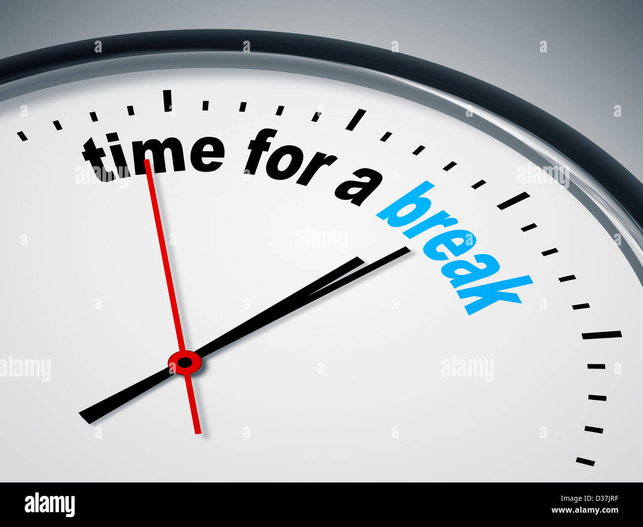 An image of a nice clock with time for a break Stock Photo Alamy