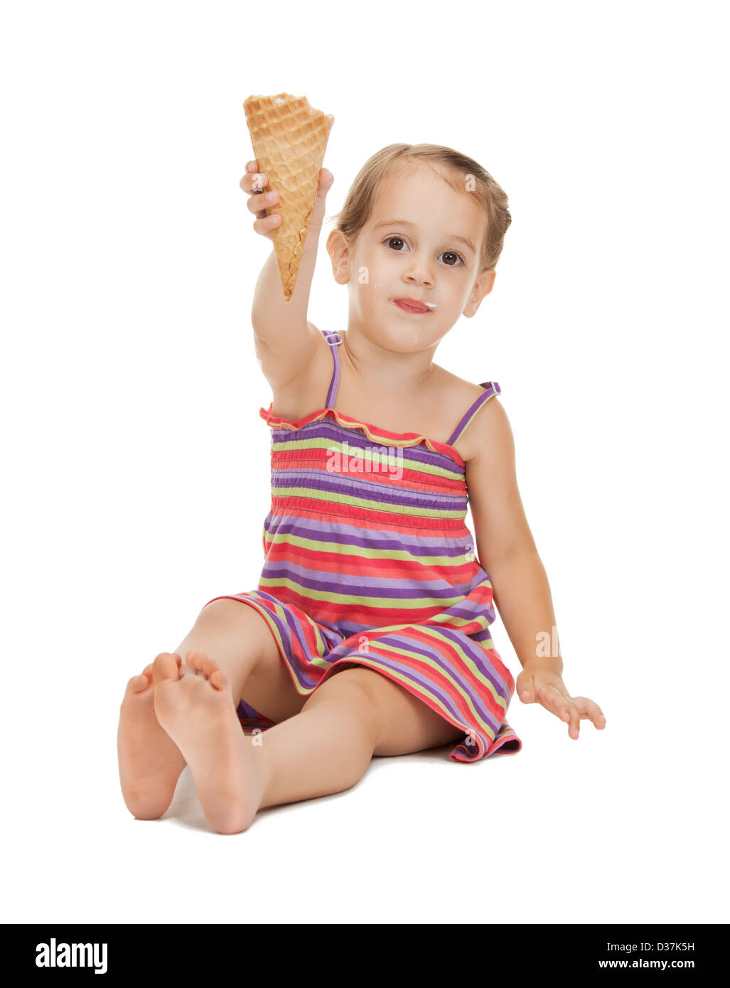litle girl with ice cream Stock Photo - Alamy