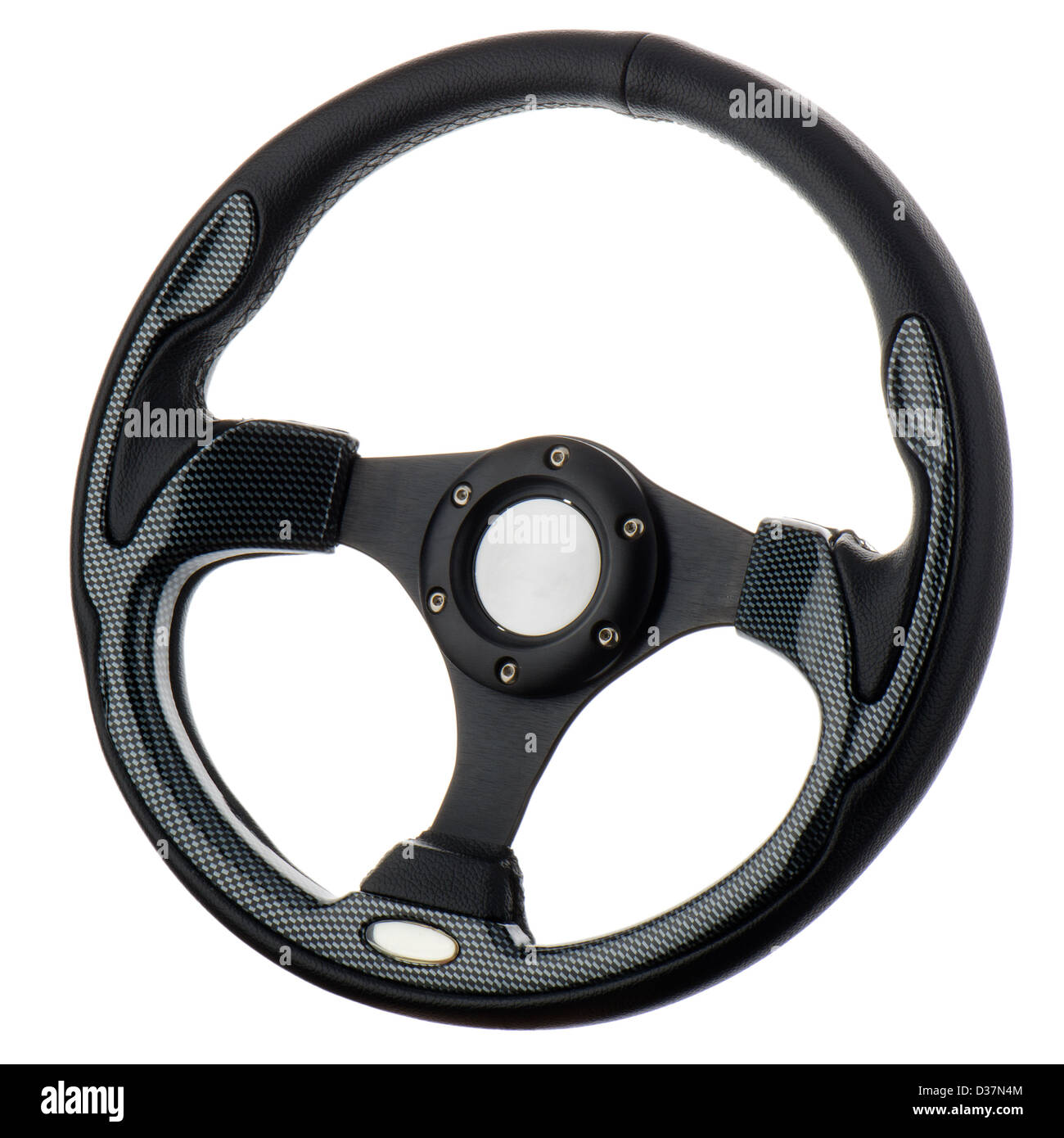 Black steering wheel isolated on withe background Stock Photo - Alamy
