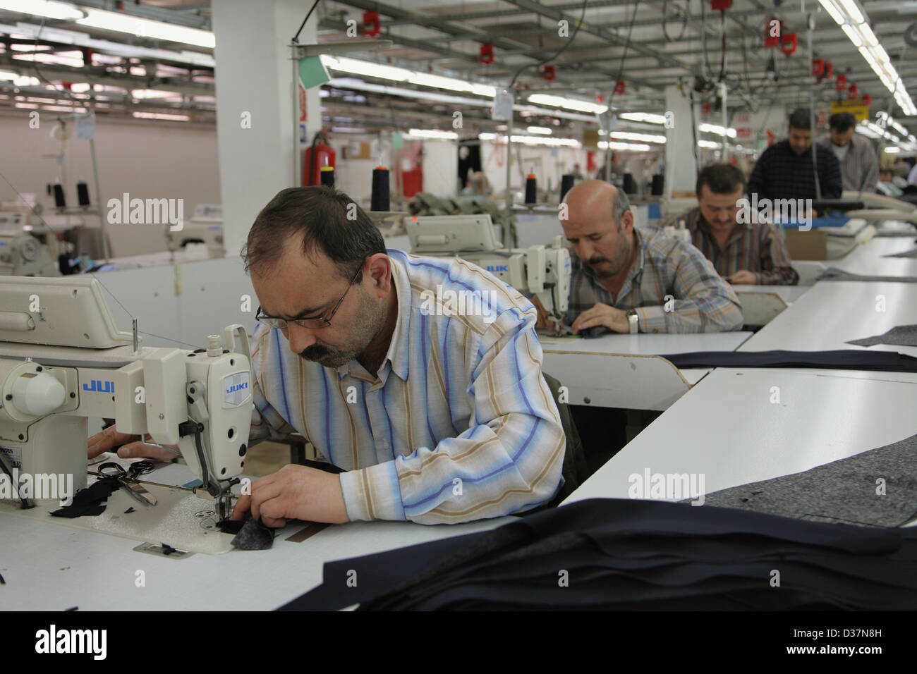 Istanbul, Turkey, people at sewing machines in a textile factory Stock Photo Alamy