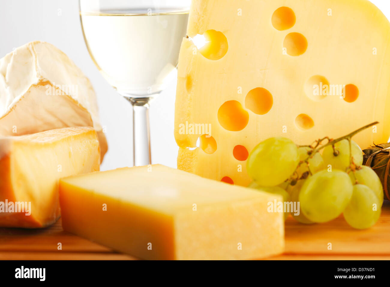 cheese and grape close up Stock Photo