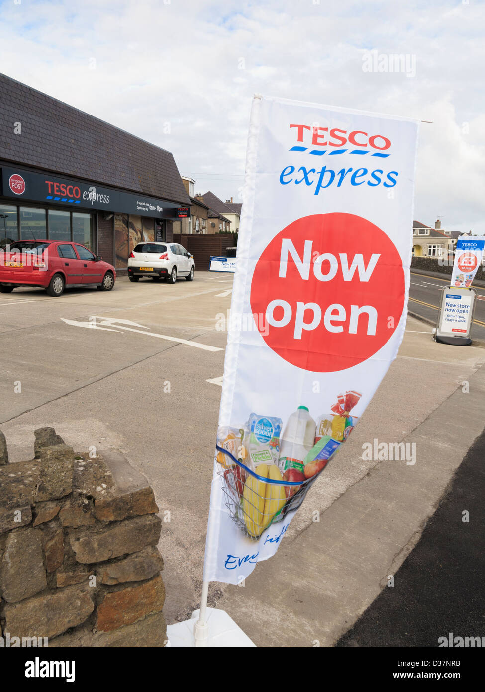 Sign Outside The Front Of A New Tesco Express Store With Post Office Now Open In Benllech Village Anglesey Wales Uk Britain Stock Photo Alamy