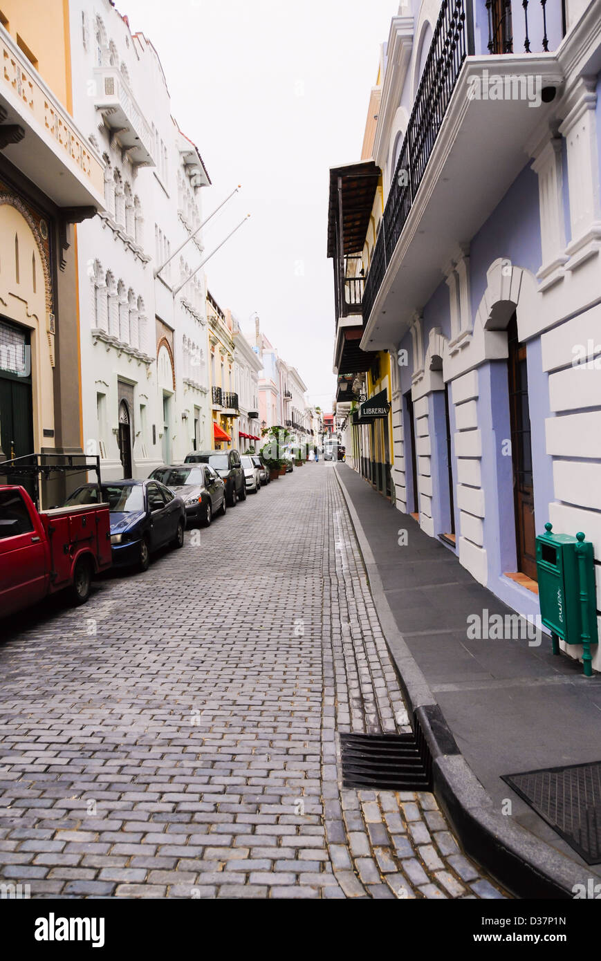 Puerto Rico, Old San Juan, View of street and cars Stock Photo - Alamy