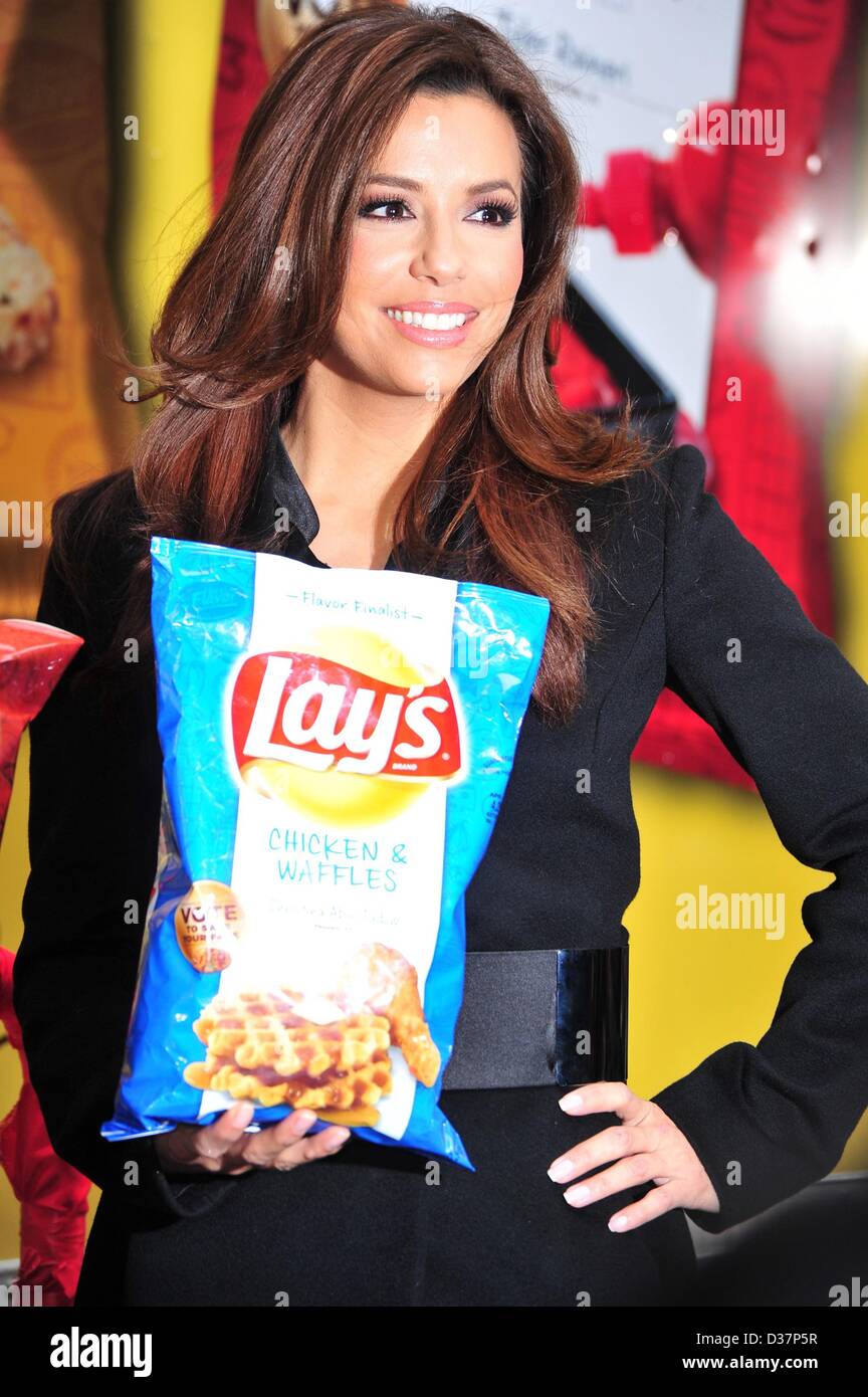 New York Usa 12th February 2013 Eva Longoria In Attendance For Lay S Potato Chips Do Us A Flavor Contest Finalists Unveiled New York Stock Exchange Nyse New York Ny Usa February 12