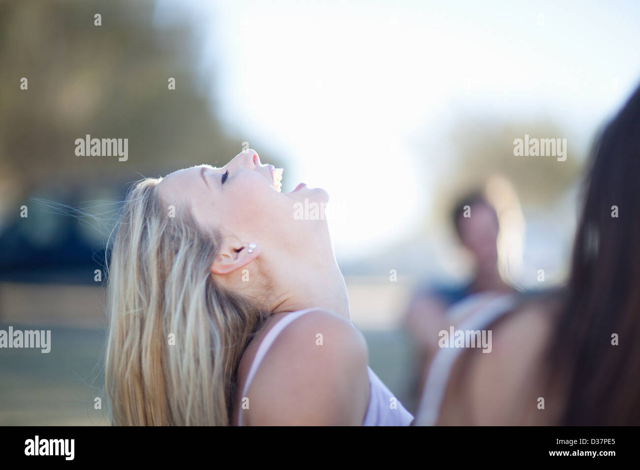 Woman Laughing Outdoors Stock Photo Alamy Woman Laughing Outdoors Stock Photo Alamy