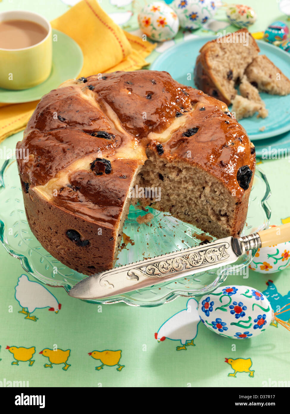 Hot cross cake Stock Photo