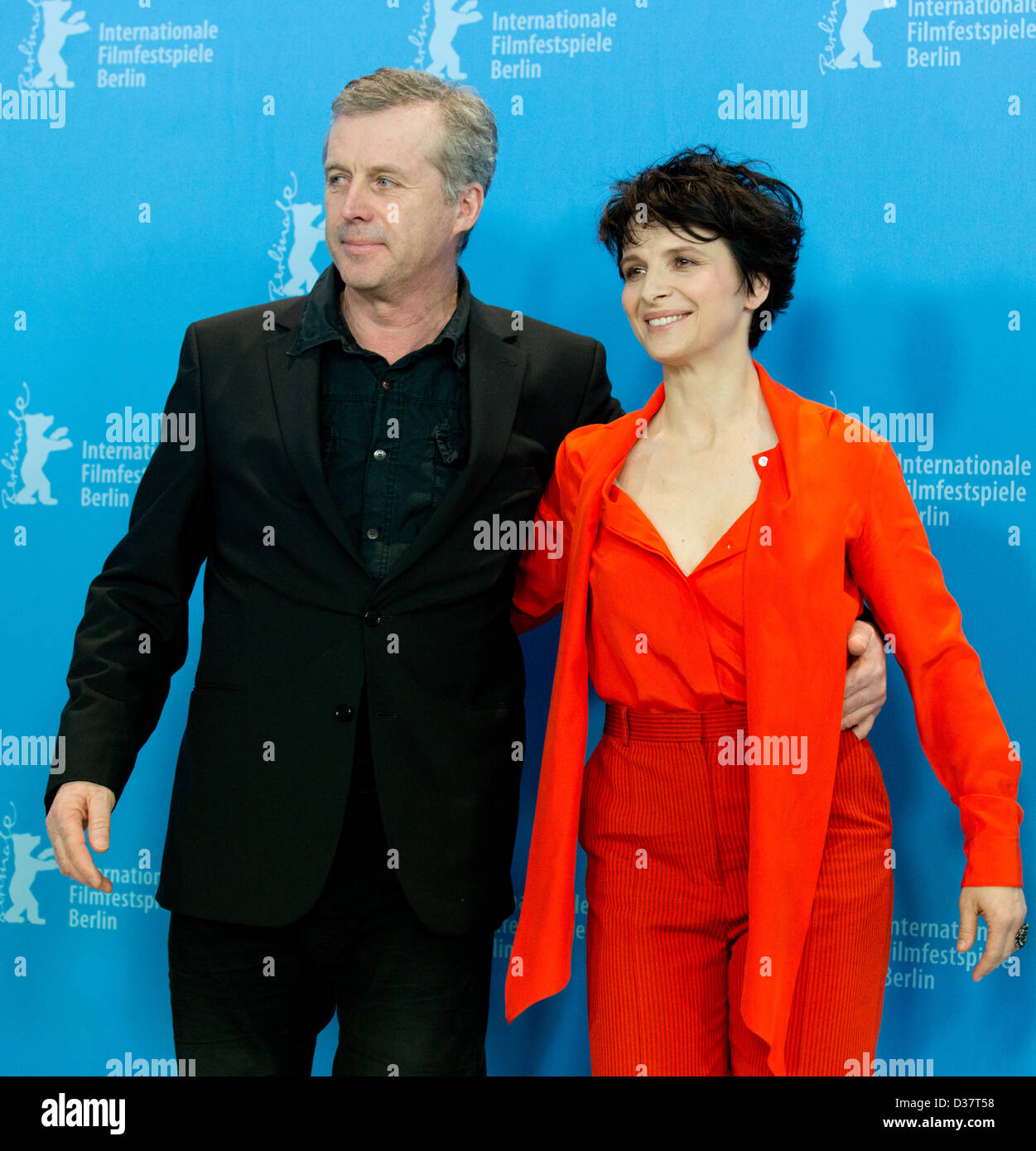 French actress Juliette Binoche and French director Bruno Dumont pose