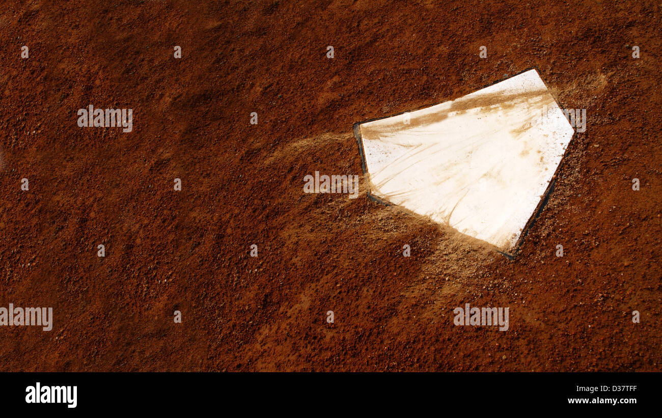 Home plate on baseball field with copy space Stock Photo - Alamy