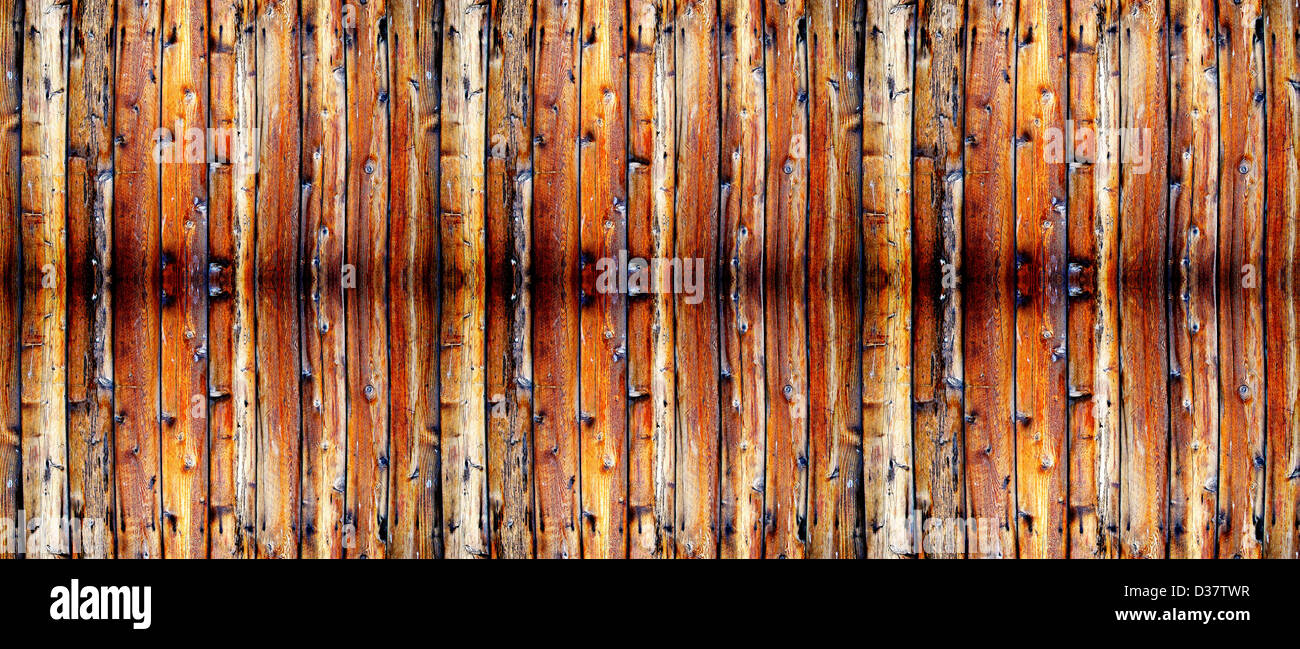 Detailed closeup of old wooden fence Stock Photo