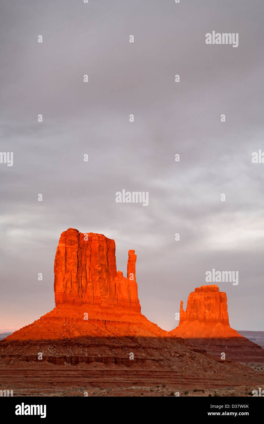 The Mittens, Monument Valley, Arizona Utah border USA Stock Photo