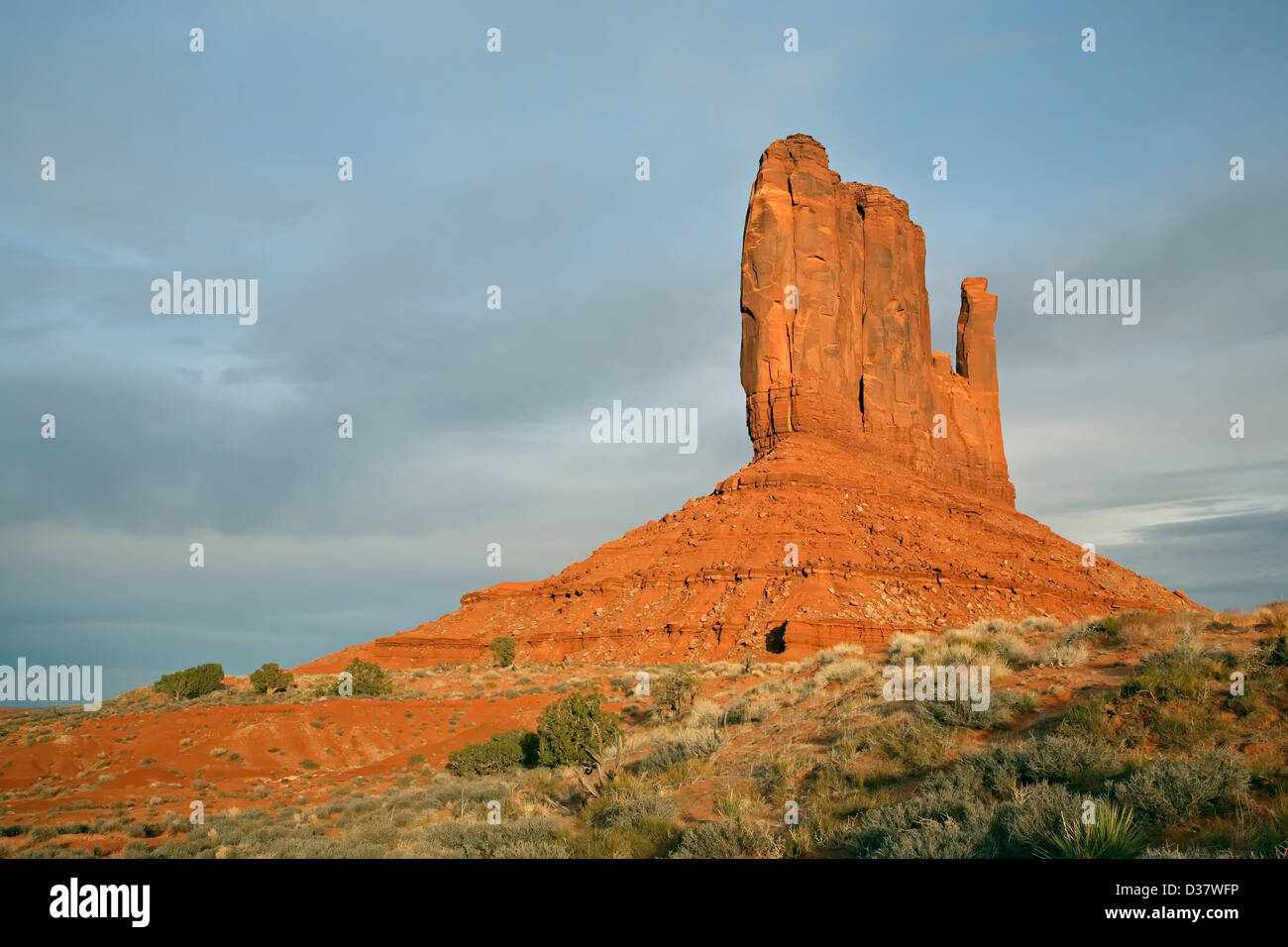 West Mitten, Monument Valley, Arizona Utah border USA Stock Photo