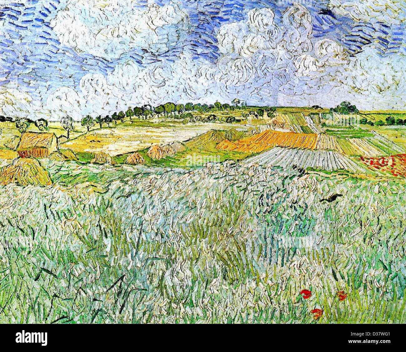 Vincent van Gogh, The Plain at Auvers. 1890. Post-Impressionism. Oil on 