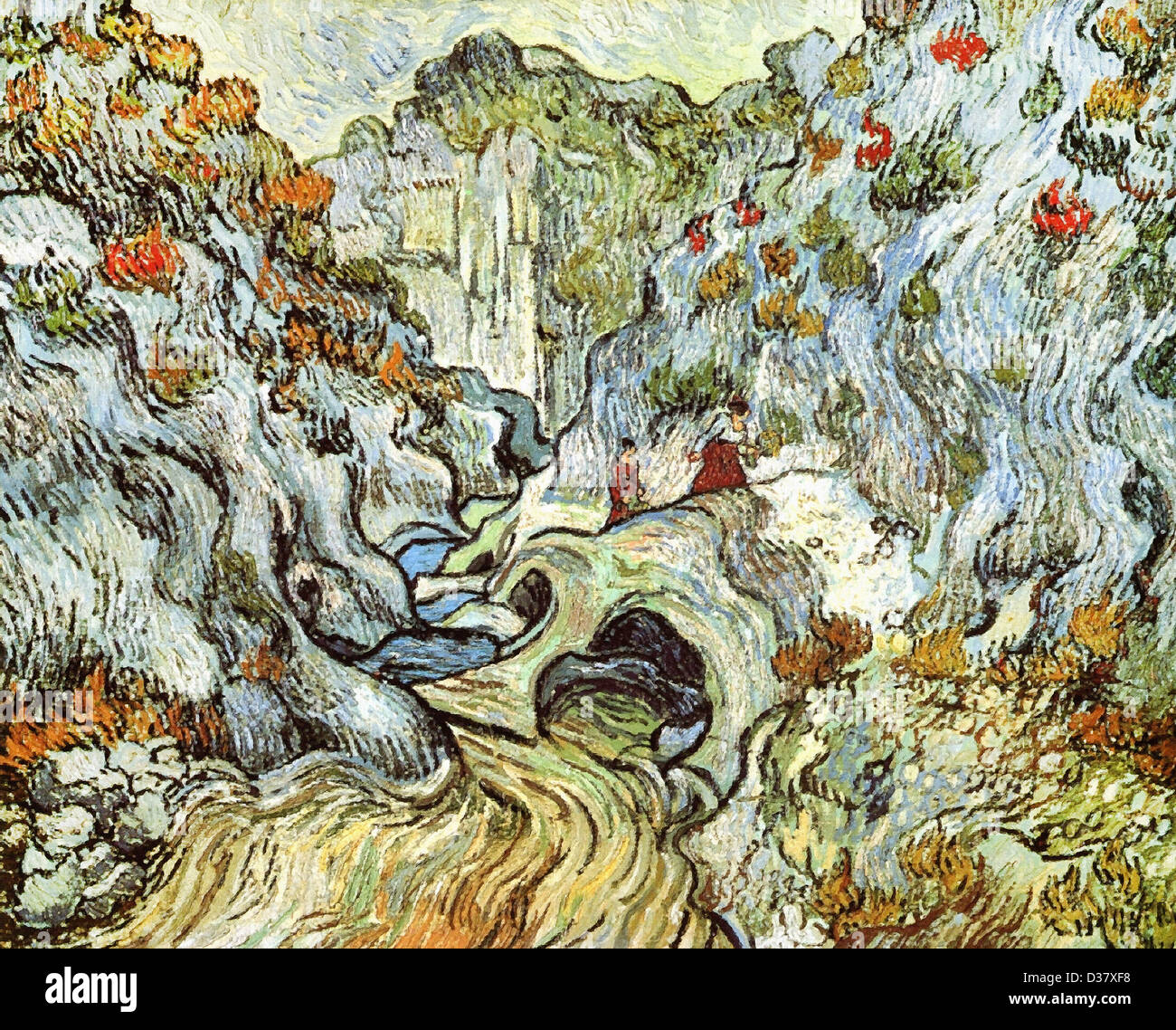 Vincent van Gogh, The ravine of the Peyroulets. 1889. Post-Impressionism. Oil on canvas. Rijksmuseum Kröller-Müller, Otterlo Stock Photo
