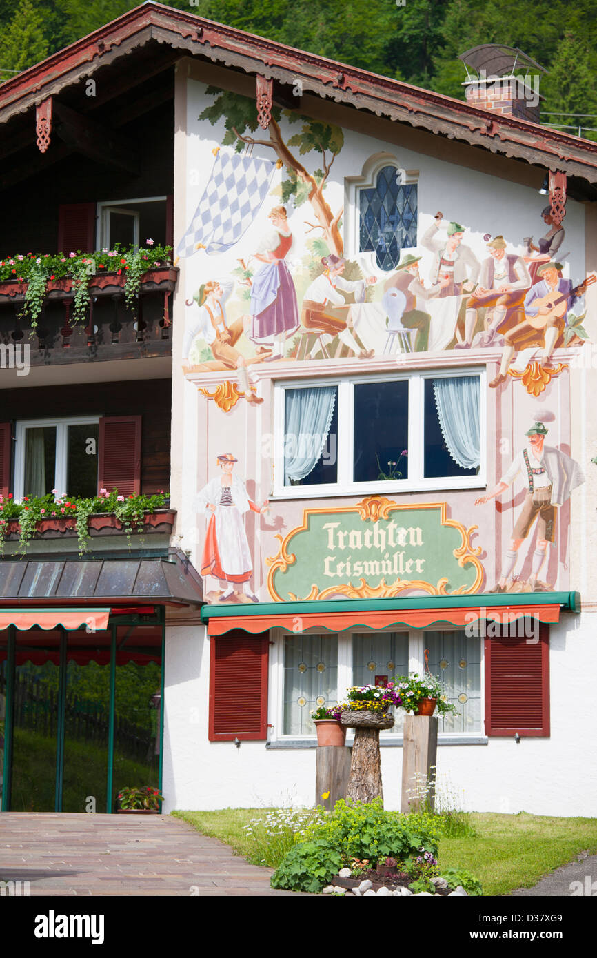 House freso, Lüftlmalerei, Bavaria, Germany Stock Photo