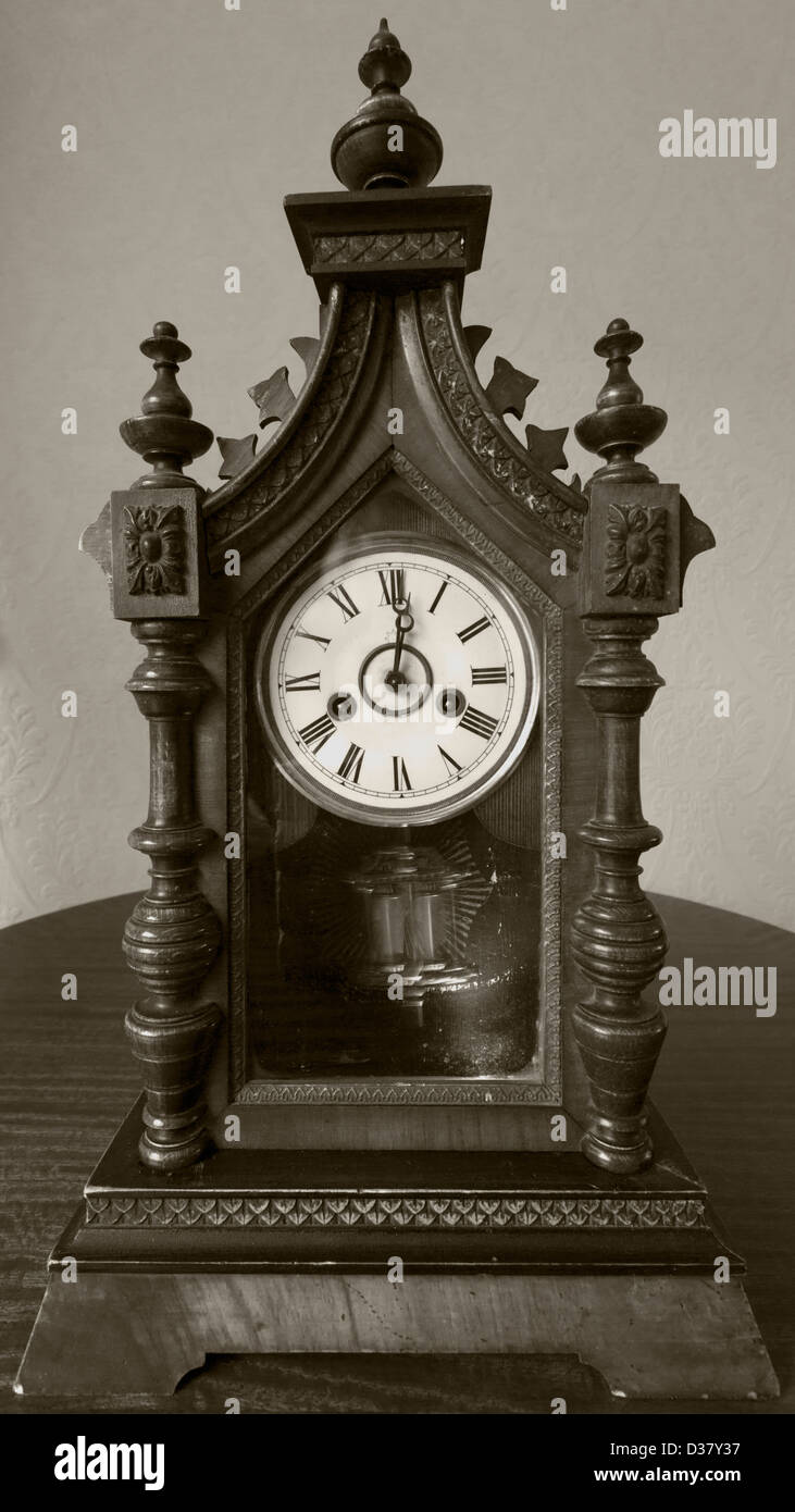 Victorian Mantelpiece clock Stock Photo Alamy