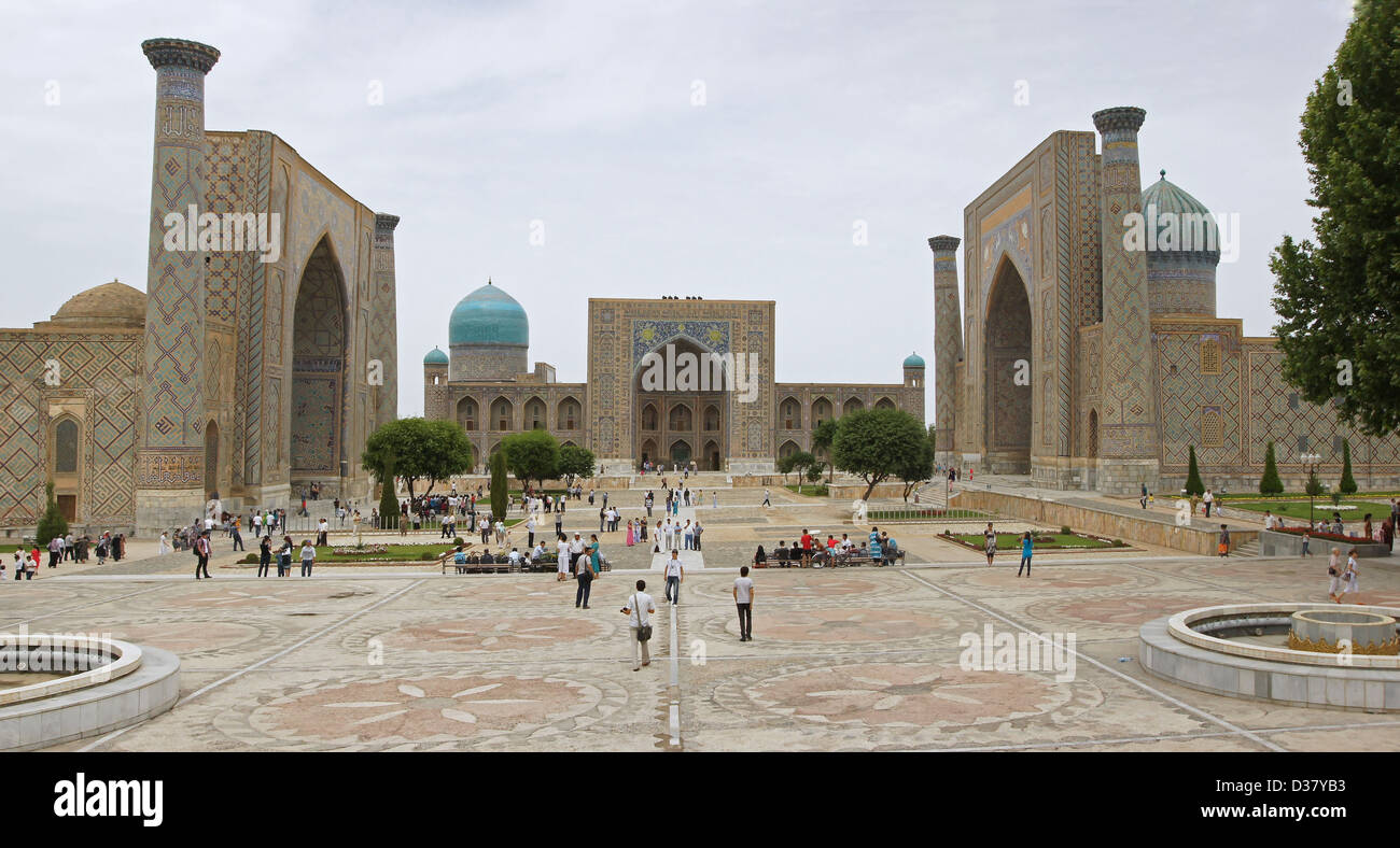 Registon Place, Samarkand, Uzbekistan Stock Photo