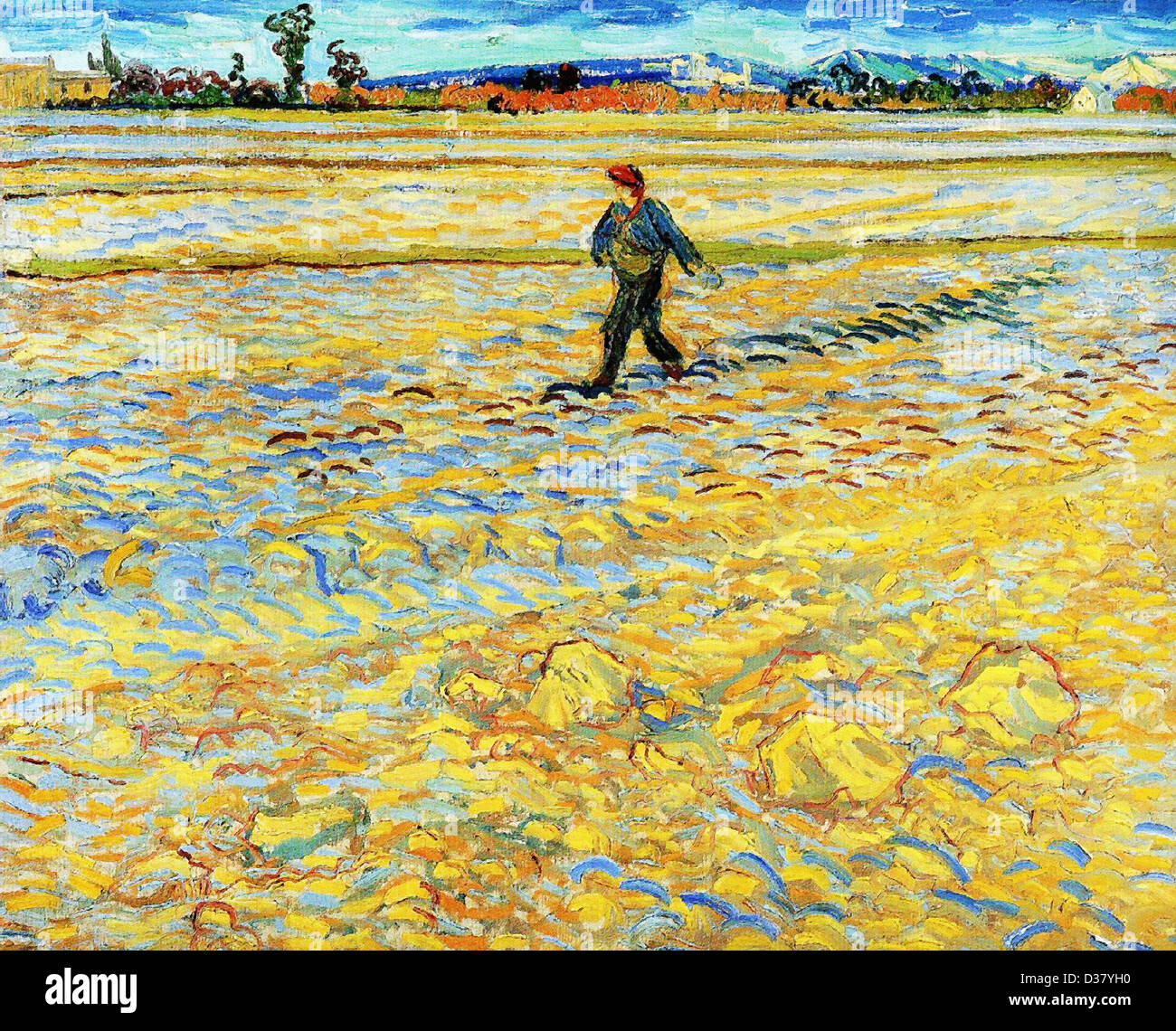 Vincent van Gogh, Sower. 1888. Post-Impressionism. Oil on canvas. Place of Creation: Arles-Sur-Tech, France. Stock Photo